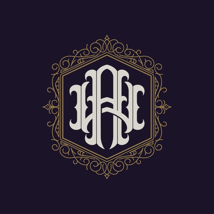 Vector monograma victoriano inicial aw o wa diseño del logotipo de la insignia para invitaciones de papelería o marcas y demás