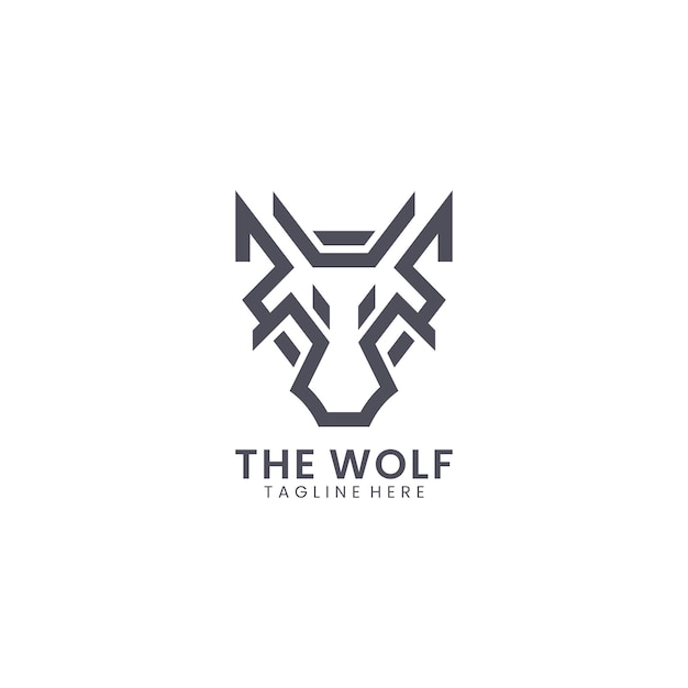 El monograma de Wolf es un logotipo minimalista geométrico simple