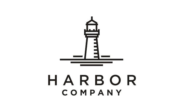 Monoline Lighthouse / Searchlight logo design