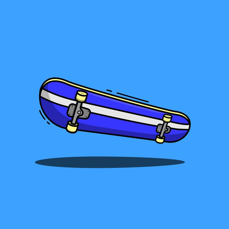 Monopatín Vector blanco y azul