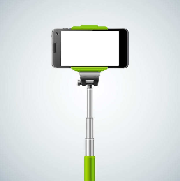 Vector monopie selfie frontal verde.