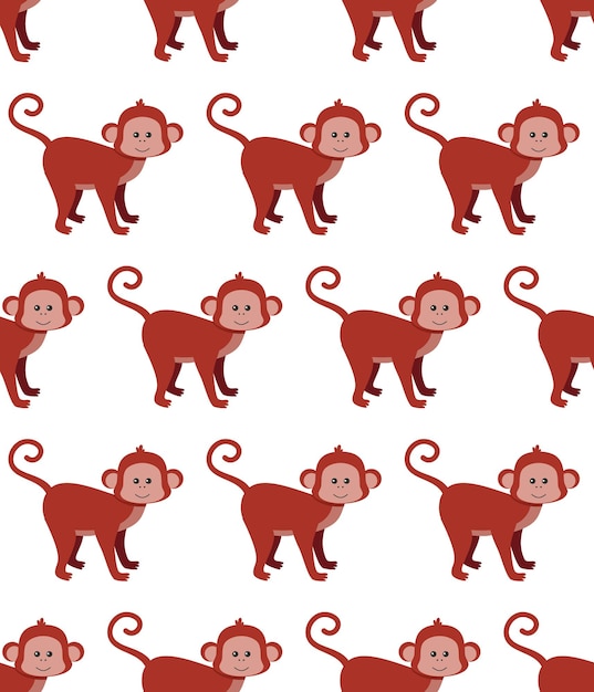 Monos de patrones sin fisuras Ilustración vectorial en un estilo plano