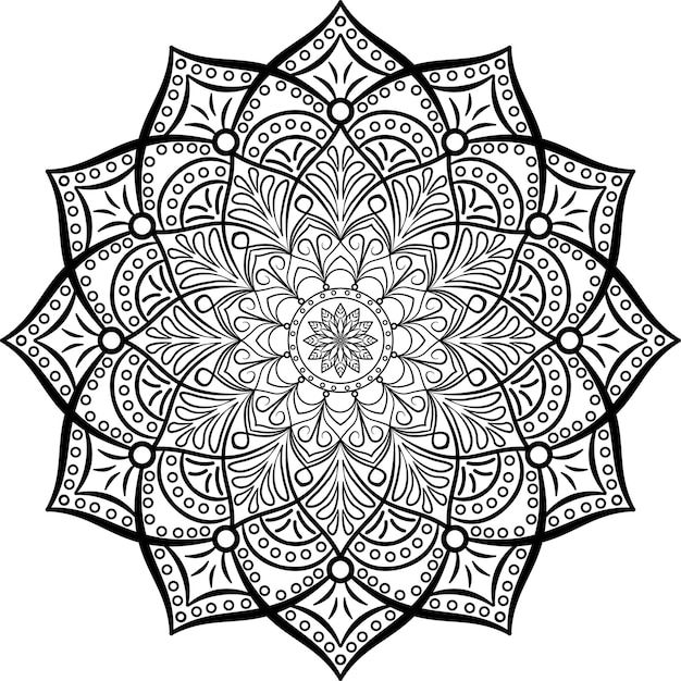 Monótono mano dibujada doodle mandala étnico mandala con colorido adorno aplicado arte tailandés aislado