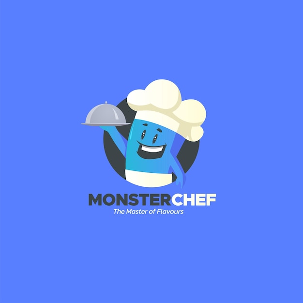 Vector monster chef el maestro de los sabores vector logo design