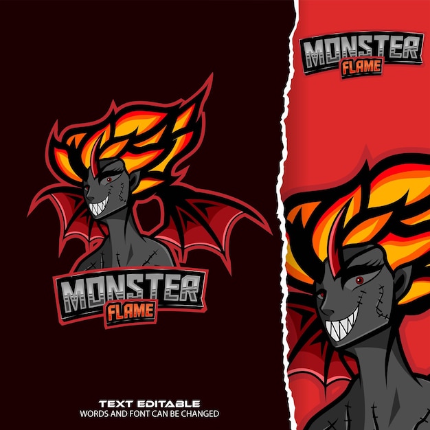 Monster esport logo premium vector