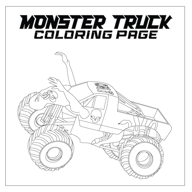 Monster Truck Página para colorear para todas las edades