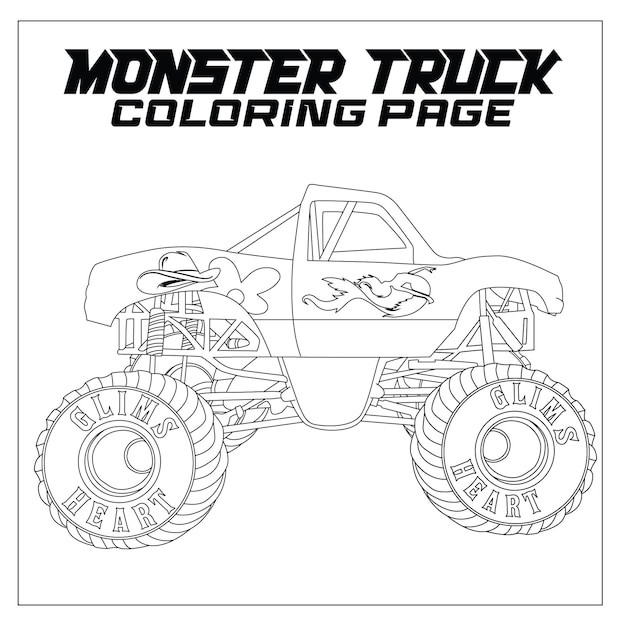 Monster Truck Página para colorear para todas las edades