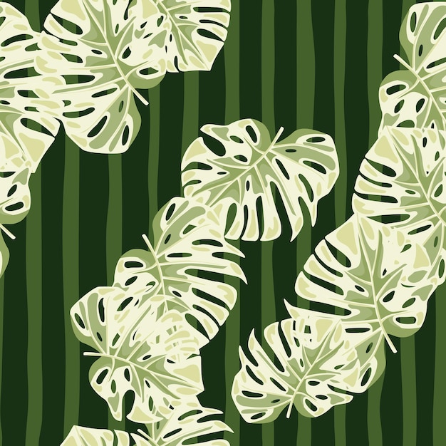 Monstera deja un patrón sin costuras Plantas exóticas de la selva papel tapiz sin fin Fondo de hoja Fondo floral de la selva tropical hawaiana