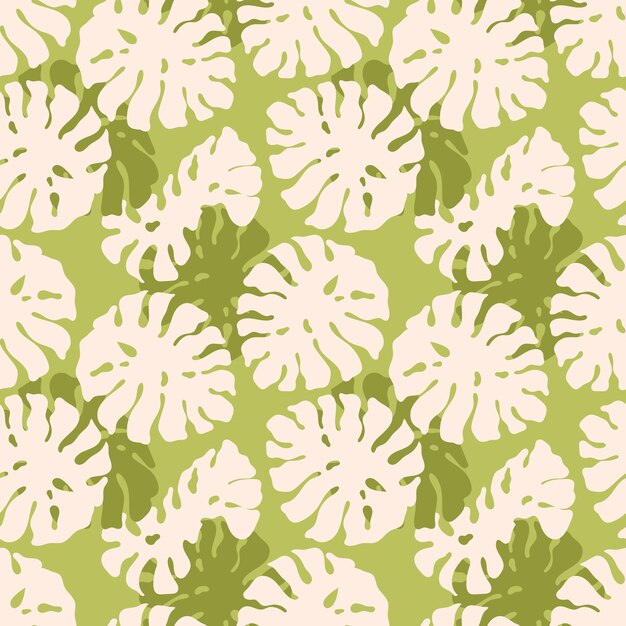 Monstera hoja patrón sin costuras botánico primavera verano tiempo adornos naturales