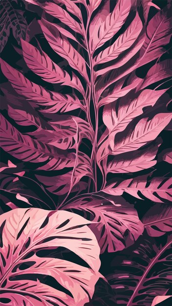 Vector monstera rosa hojas colores pastel vector