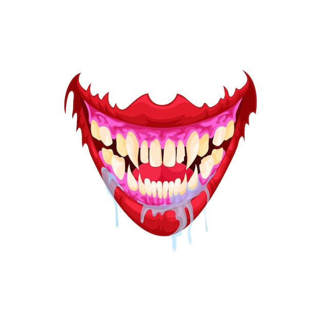 Vector monstruo boca halloween horror vacaciones labios saliva