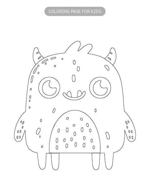 Monstruo para colorear para niños Monstruo lindo para colorear