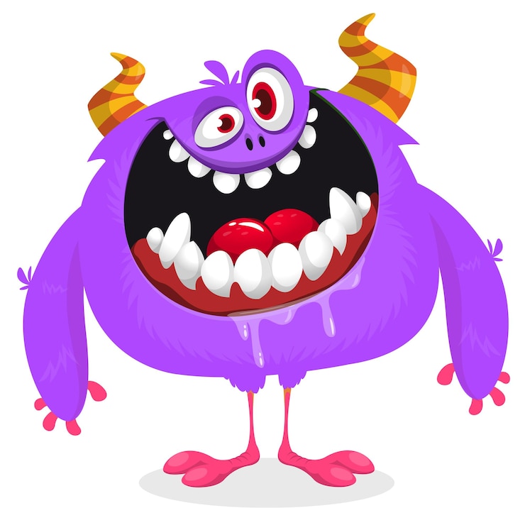 Vector monstruo de dibujos animados gracioso ilustración de monstruo vectorial