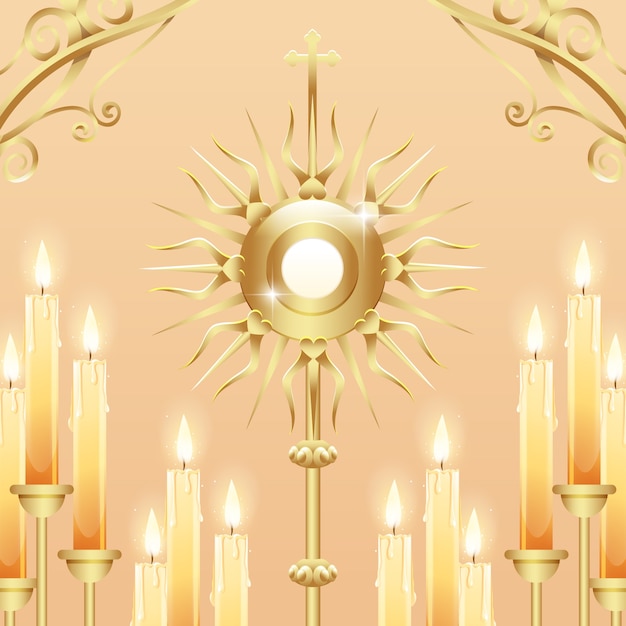 Monstruo dorado con velas