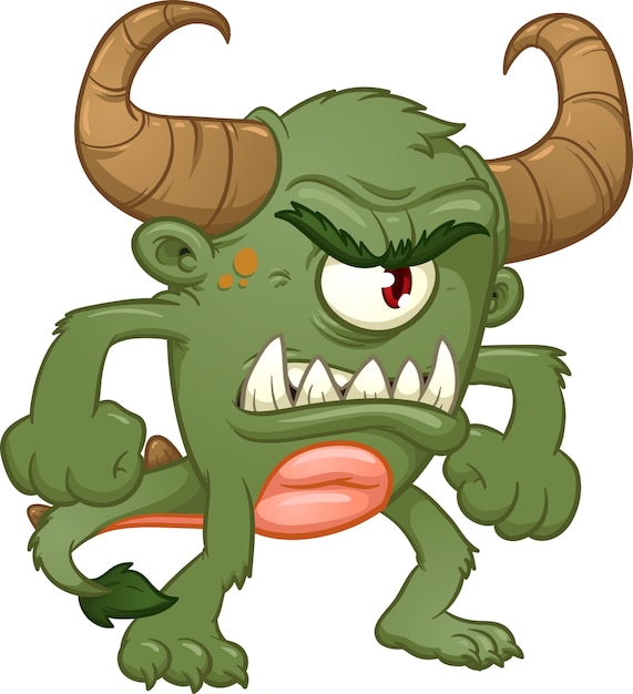 monstruo enojado verde
