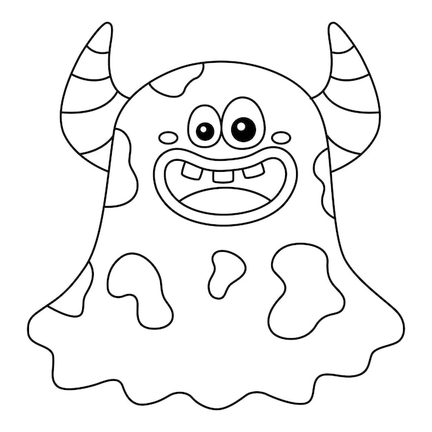 Monstruo Fantasma Página Para Colorear Para Niños