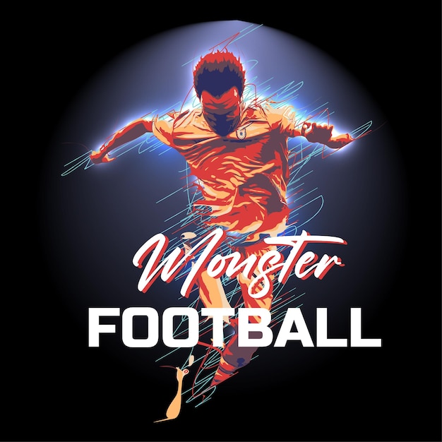 Vector monstruo fútbol dramático luz