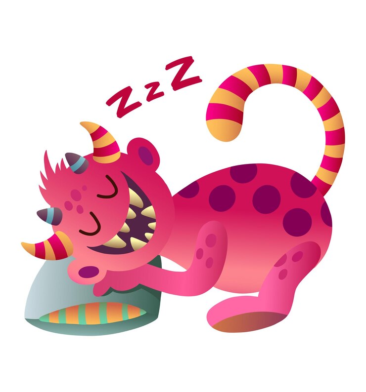 Vector monstruo gato animal durmiendo