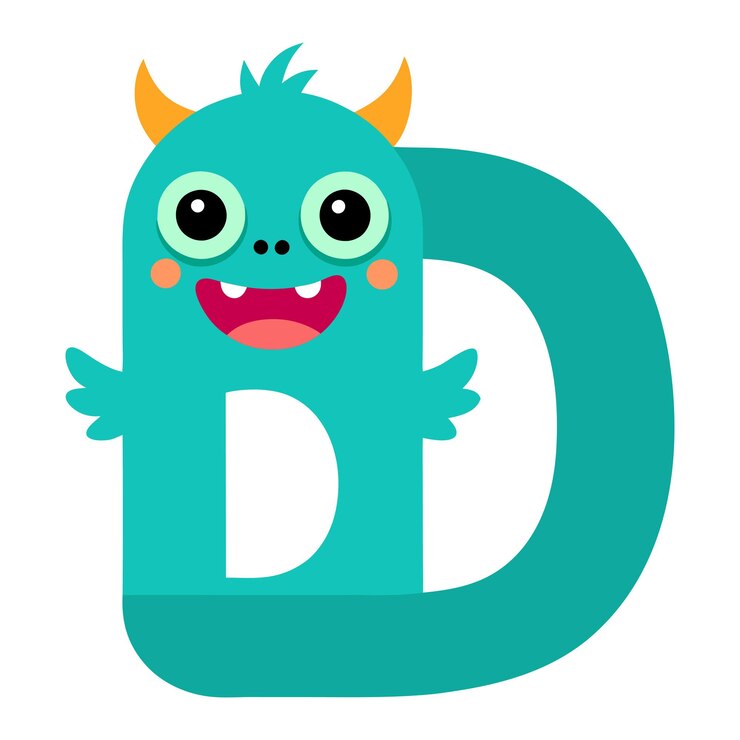 Vector el monstruo gracioso y lindo del alfabeto d ilustración vectorial