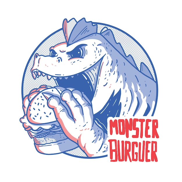 Un monstruo con hamburguesa