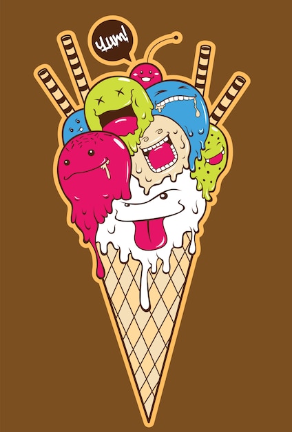 Monstruo de helado de fusión