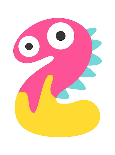 Monstruo infantil Ilustración vectorial de dos dígitos