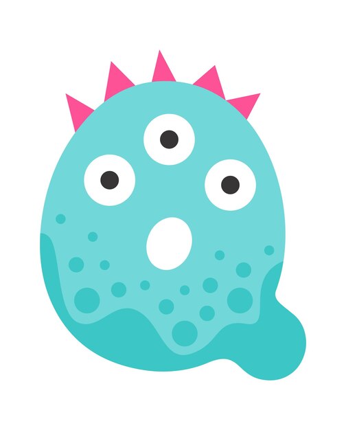 Monstruo infantil letra Q Ilustración vectorial