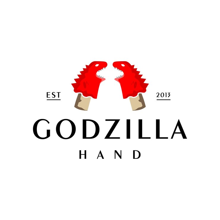 monstruo juguetón de dos manos y godzilla