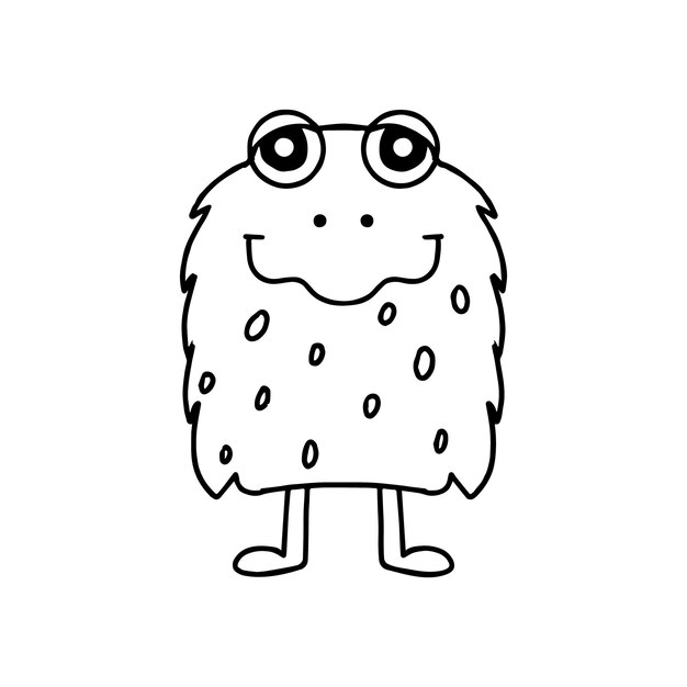 Monstruo lindo infantil estilo Doodle dibujado ilustración vectorial alienígena