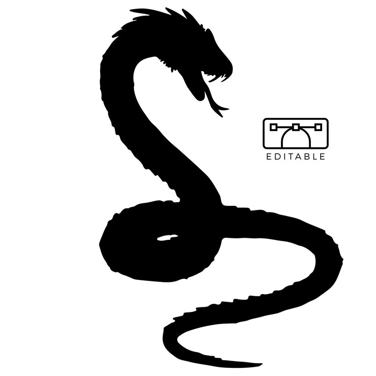 El monstruo de la silueta de la serpiente