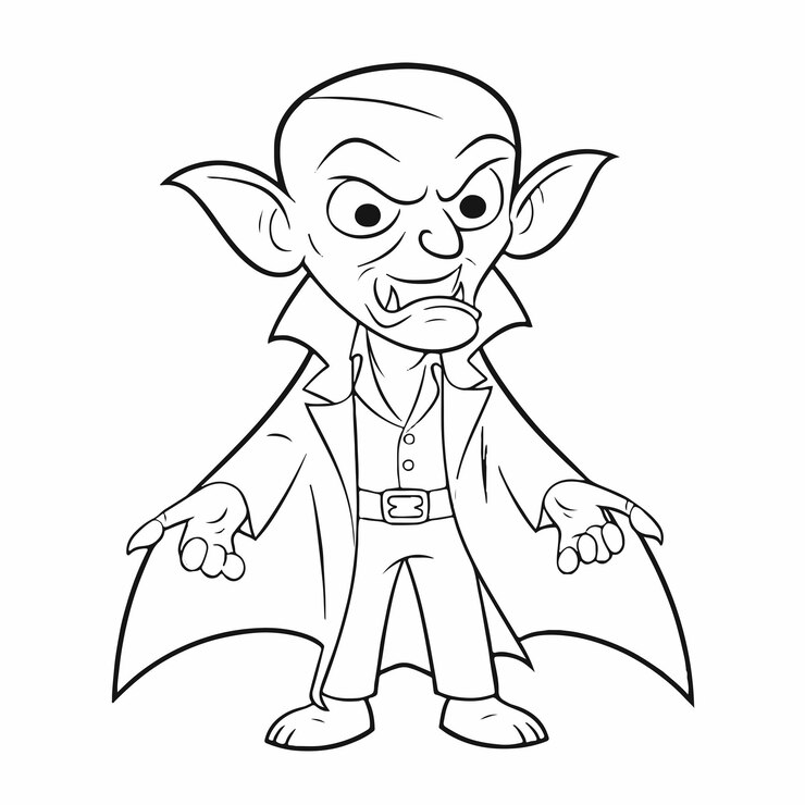 Vector monstruo vampiro para colorear libro o página para colorear para niños vector clipart