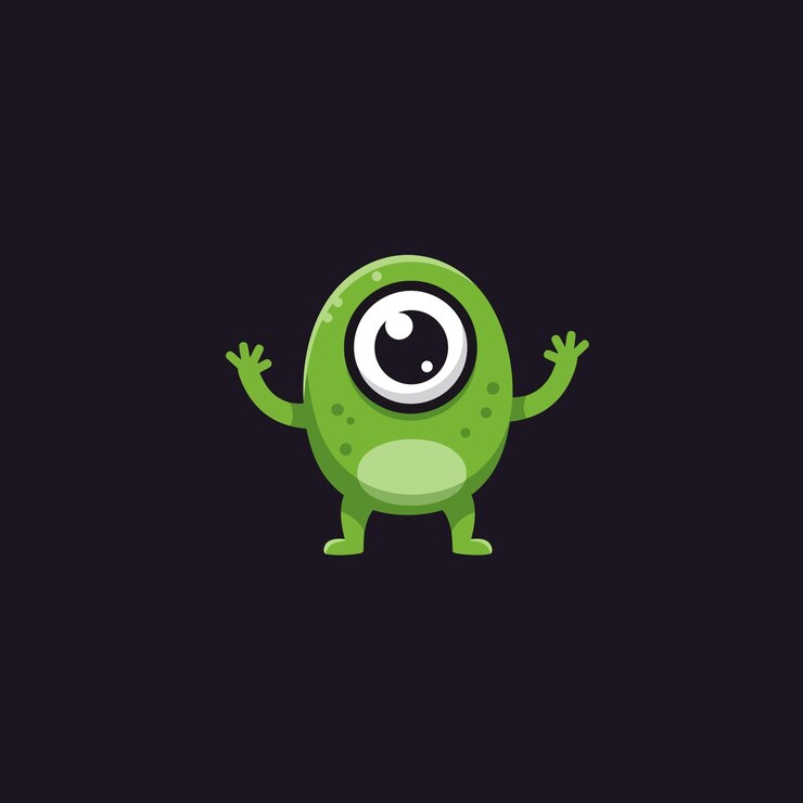Vector el monstruo verde de un solo ojo