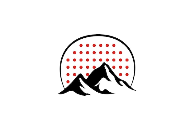Montaña con elemento de plantilla de icono de diseño de logotipo de padel adecuado para vector de negocio de equipo deportivo