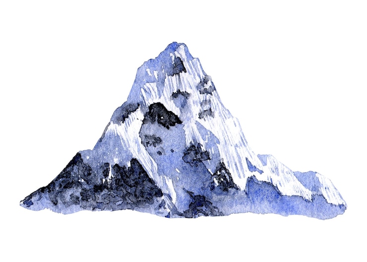 Vector montaña everest acuarela