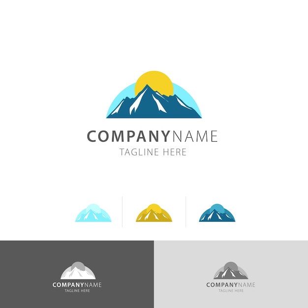 Montaña iceberg glaciar premium logo vector