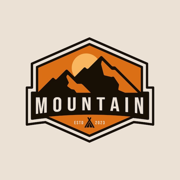 Montaña logo diseño vector ilustración aventura al aire libre