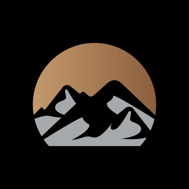 Montaña Logo Naturaleza Paisaje Vista Diseño Escaladores Y Aventura Plantilla Ilustración