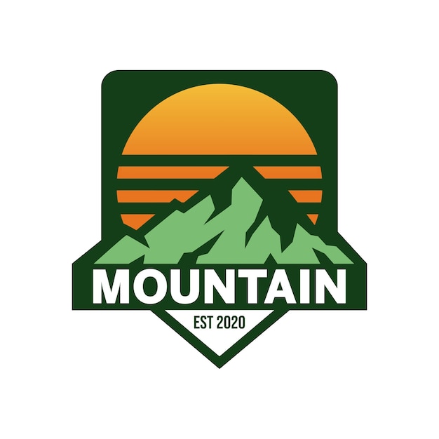 Montaña con logo de sol