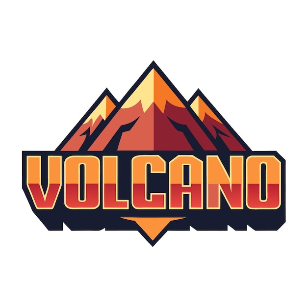 una montaña con un logotipo rojo y naranja que dice volcán