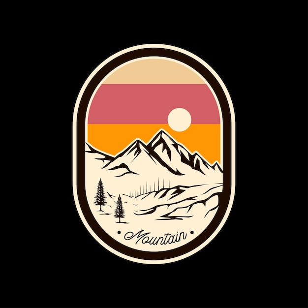 montaña, logotipo, vector, montaña