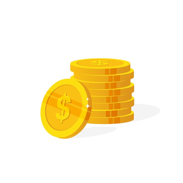 Montaña de monedas de oro con signo de dólar Vector pila de dinero para negocios y finanzas Arte conceptual