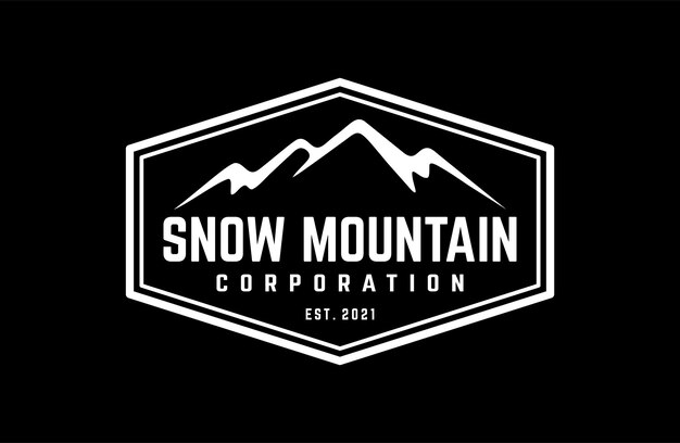 montaña retro, plantilla de diseño de logotipo de colina de paisaje, ilustración vectorial.