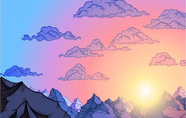 Montañas al atardecer