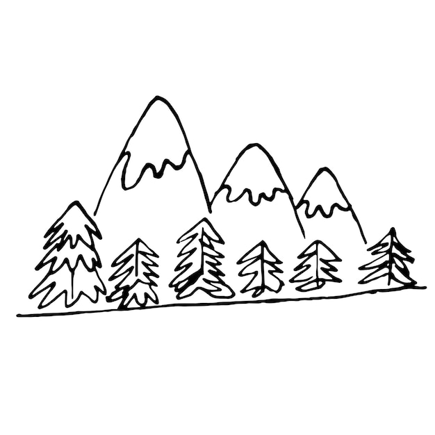 montañas y bosque