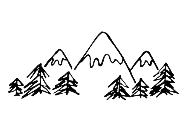 montañas y bosque