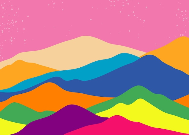 Montañas color ondas translúcidas forma de vidrio abstracto vector de diseño de fondo moderno ilustración
