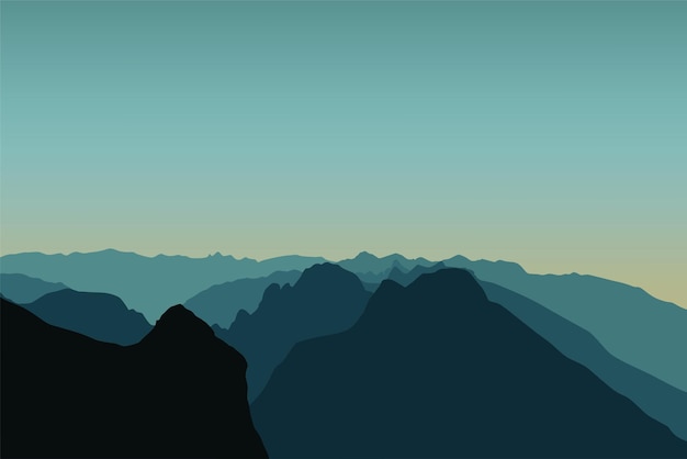 montañas diseño vectorial de paisaje ilustración naturaleza diseño plano