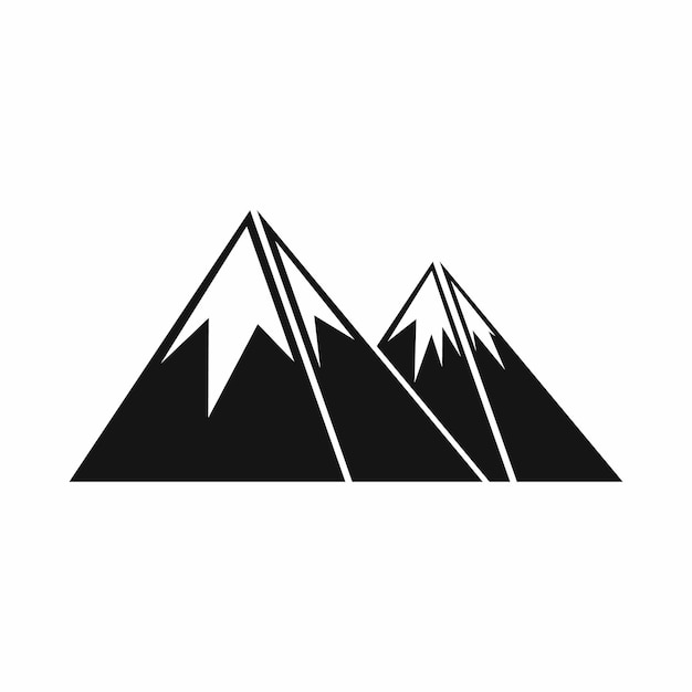 Montañas con icono de nieve en estilo simple ilustración vectorial aislado