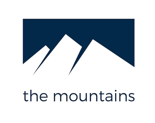 Montañas nevadas Plantilla vectorial Diseño de logotipo simple
