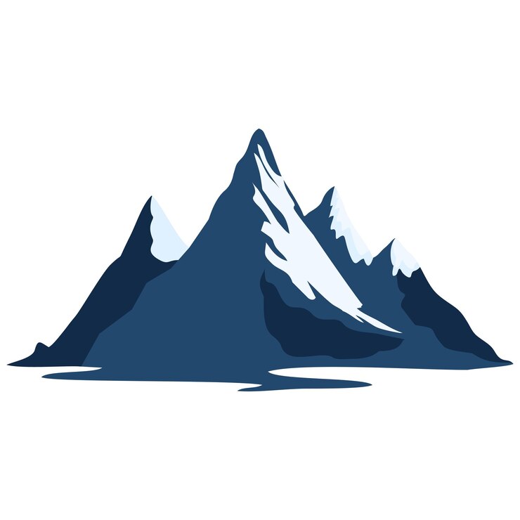 Vector montañas con un paisaje de nieve